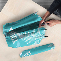 New Zealand Silver Fern Rugby Custom Umbrella Go Aotearoa Champions Turquoise Version - Polynesian Pride
