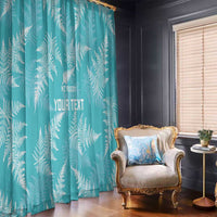 New Zealand Silver Fern Rugby Custom Window Curtain Go Aotearoa Champions Turquoise Version - Polynesian Pride