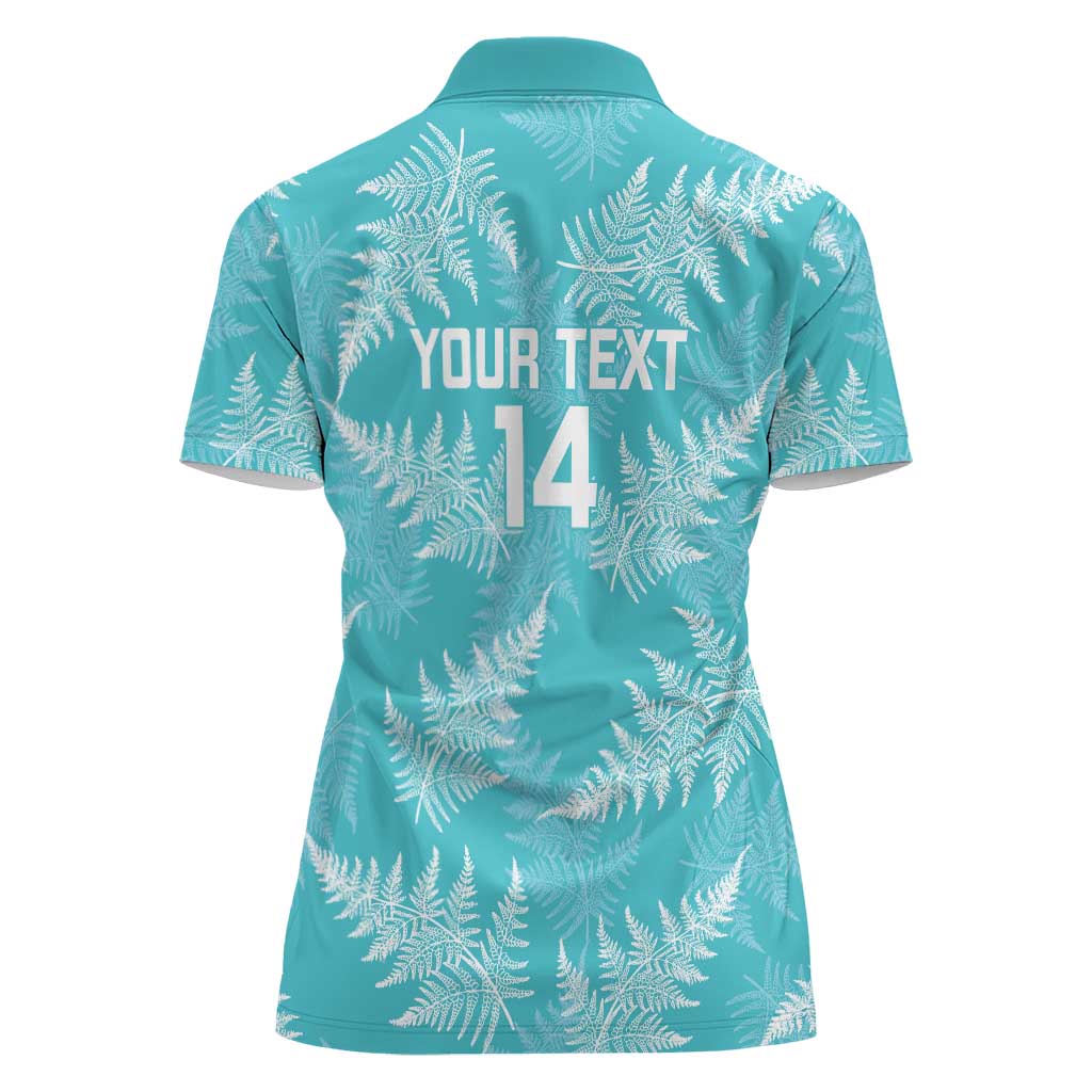 New Zealand Silver Fern Rugby Custom Women Polo Shirt Go Aotearoa Champions Turquoise Version - Polynesian Pride