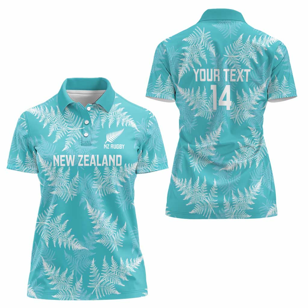 New Zealand Silver Fern Rugby Custom Women Polo Shirt Go Aotearoa Champions Turquoise Version - Polynesian Pride