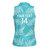 New Zealand Silver Fern Rugby Custom Women Sleeveless Polo Shirt Go Aotearoa Champions Turquoise Version - Polynesian Pride