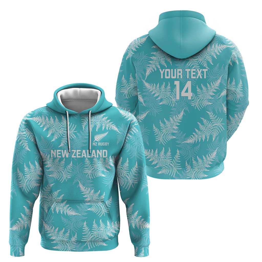 New Zealand Silver Fern Rugby Custom Zip Hoodie Go Aotearoa Champions Turquoise Version - Polynesian Pride