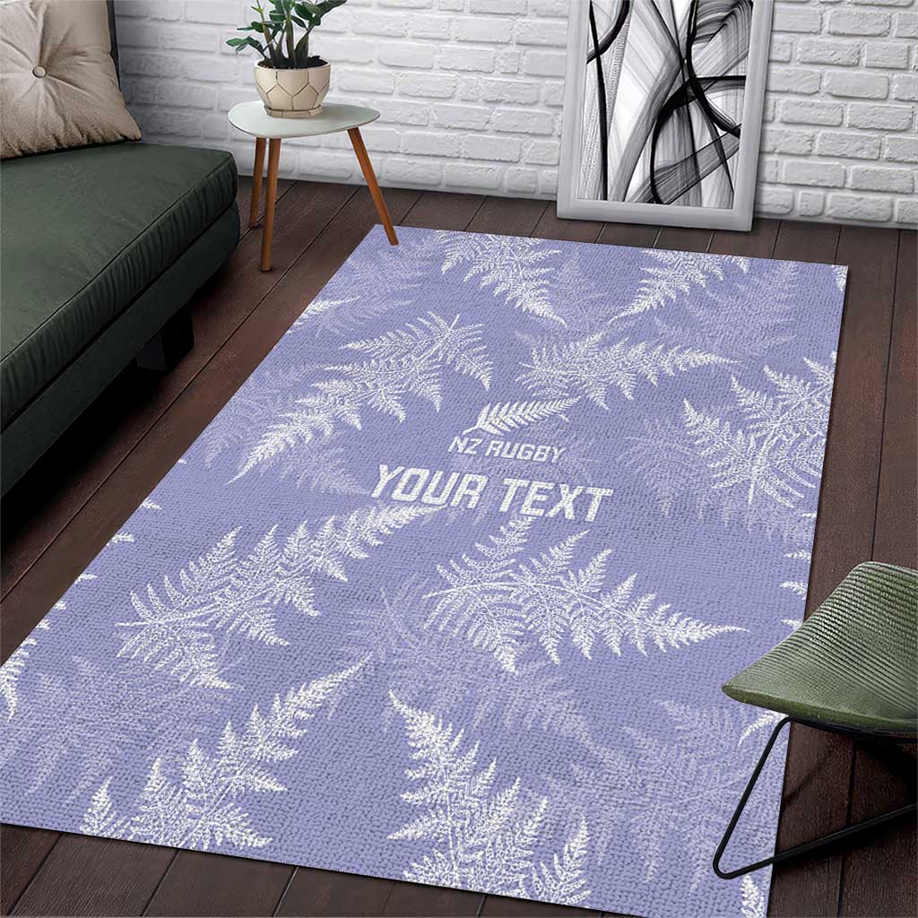 New Zealand Silver Fern Rugby Custom Area Rug Go Aotearoa Champions Purple Version - Polynesian Pride