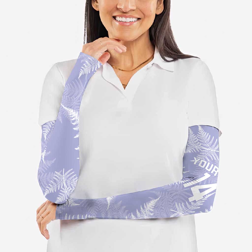 New Zealand Silver Fern Rugby Custom Arm Sleeves Go Aotearoa Champions Purple Version - Polynesian Pride