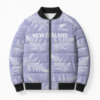 New Zealand Silver Fern Rugby Custom Bomber Puffer Jacket Go Aotearoa Champions Purple Version - Polynesian Pride