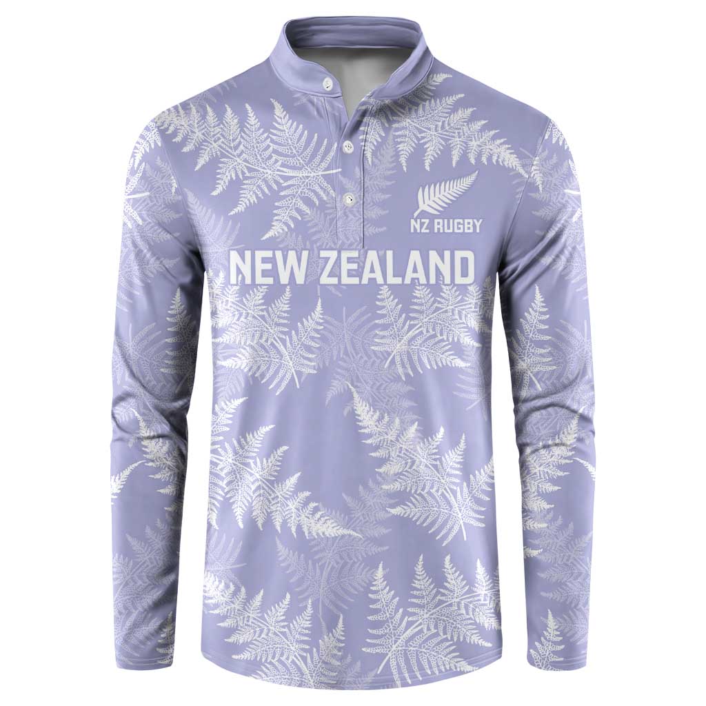 New Zealand Silver Fern Rugby Custom Button Sweatshirt Go Aotearoa Champions Purple Version - Polynesian Pride