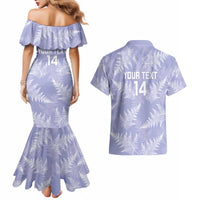 New Zealand Silver Fern Rugby Custom Couples Matching Mermaid Dress and Hawaiian Shirt Go Aotearoa Champions Purple Version - Polynesian Pride