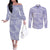 New Zealand Silver Fern Rugby Custom Couples Matching Off The Shoulder Long Sleeve Dress and Long Sleeve Button Shirt Go Aotearoa Champions Purple Version - Polynesian Pride