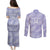New Zealand Silver Fern Rugby Custom Couples Matching Puletasi and Long Sleeve Button Shirt Go Aotearoa Champions Purple Version - Polynesian Pride