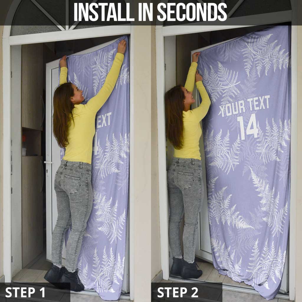 New Zealand Silver Fern Rugby Custom Door Cover Go Aotearoa Champions Purple Version - Polynesian Pride