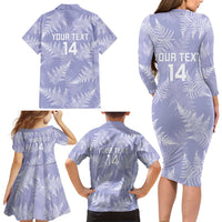 New Zealand Silver Fern Rugby Custom Family Matching Long Sleeve Bodycon Dress and Hawaiian Shirt Go Aotearoa Champions Purple Version - Polynesian Pride
