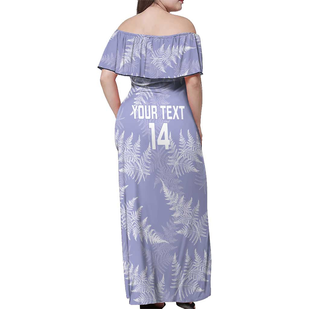 New Zealand Silver Fern Rugby Custom Family Matching Off Shoulder Maxi Dress and Hawaiian Shirt Go Aotearoa Champions Purple Version - Polynesian Pride