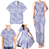 New Zealand Silver Fern Rugby Custom Family Matching Tank Maxi Dress and Hawaiian Shirt Go Aotearoa Champions Purple Version - Polynesian Pride