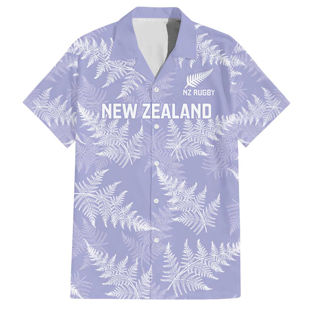 New Zealand Silver Fern Rugby Custom Family Matching Tank Maxi Dress and Hawaiian Shirt Go Aotearoa Champions Purple Version - Polynesian Pride