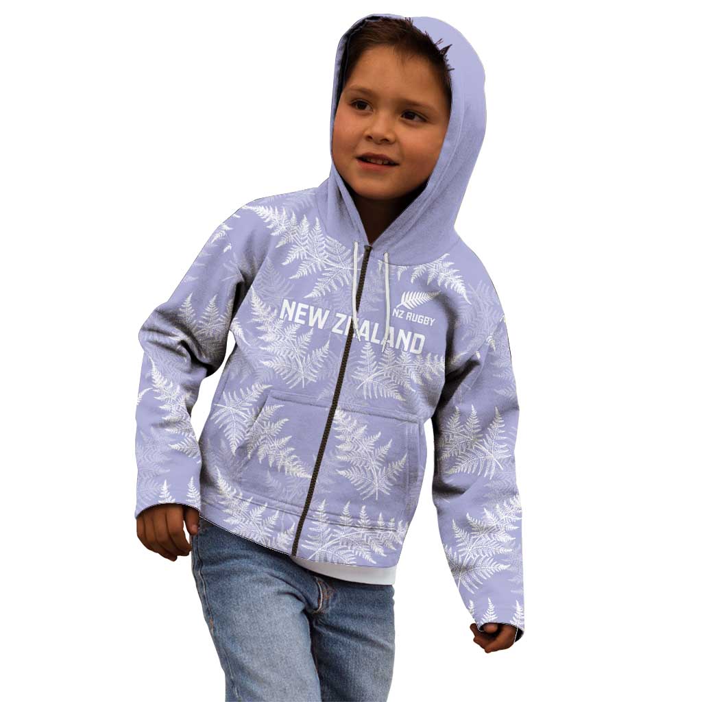 New Zealand Silver Fern Rugby Custom Kid Hoodie Go Aotearoa Champions Purple Version - Polynesian Pride