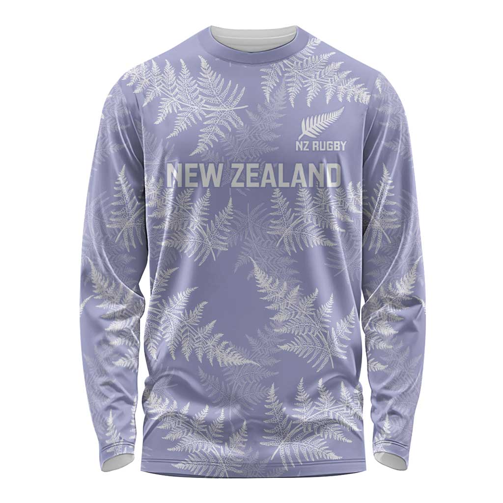 New Zealand Silver Fern Rugby Custom Long Sleeve Shirt Go Aotearoa Champions Purple Version - Polynesian Pride