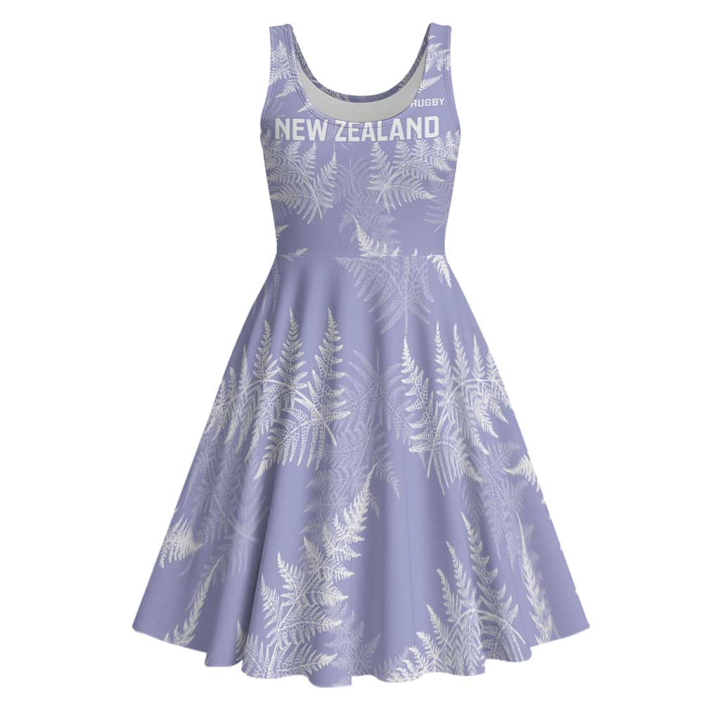 New Zealand Silver Fern Rugby Custom Midi Dress Go Aotearoa Champions Purple Version - Polynesian Pride
