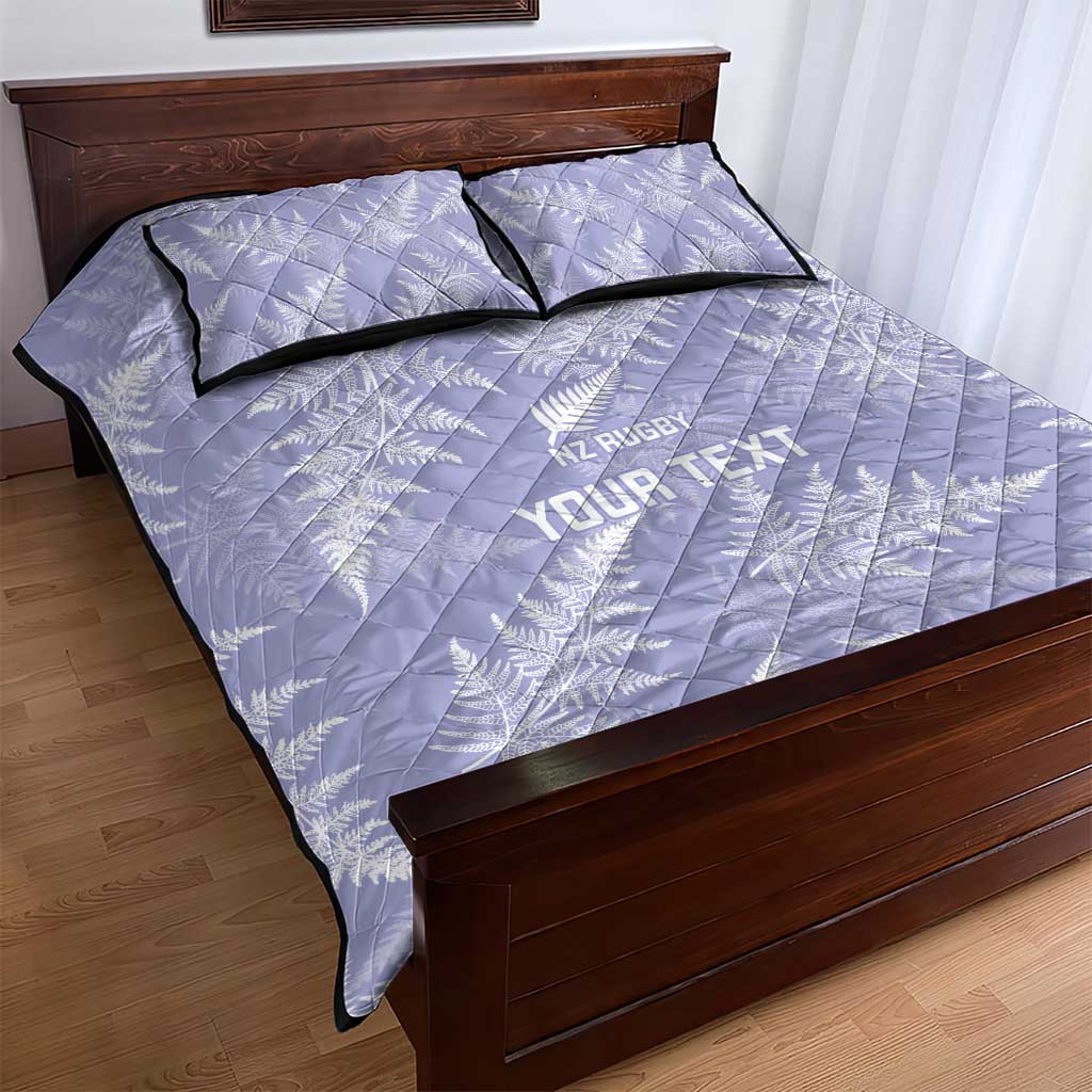 New Zealand Silver Fern Rugby Custom Quilt Bed Set Go Aotearoa Champions Purple Version - Polynesian Pride