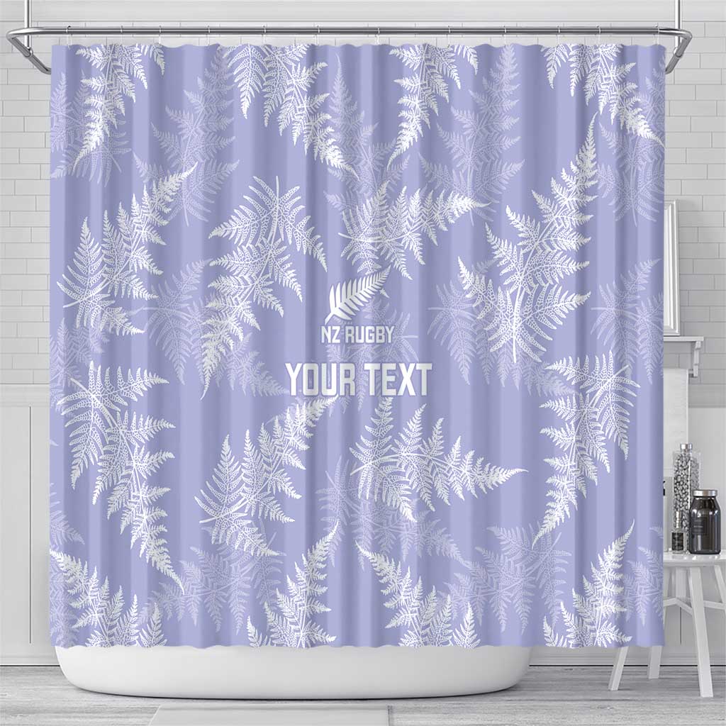New Zealand Silver Fern Rugby Custom Shower Curtain Go Aotearoa Champions Purple Version - Polynesian Pride