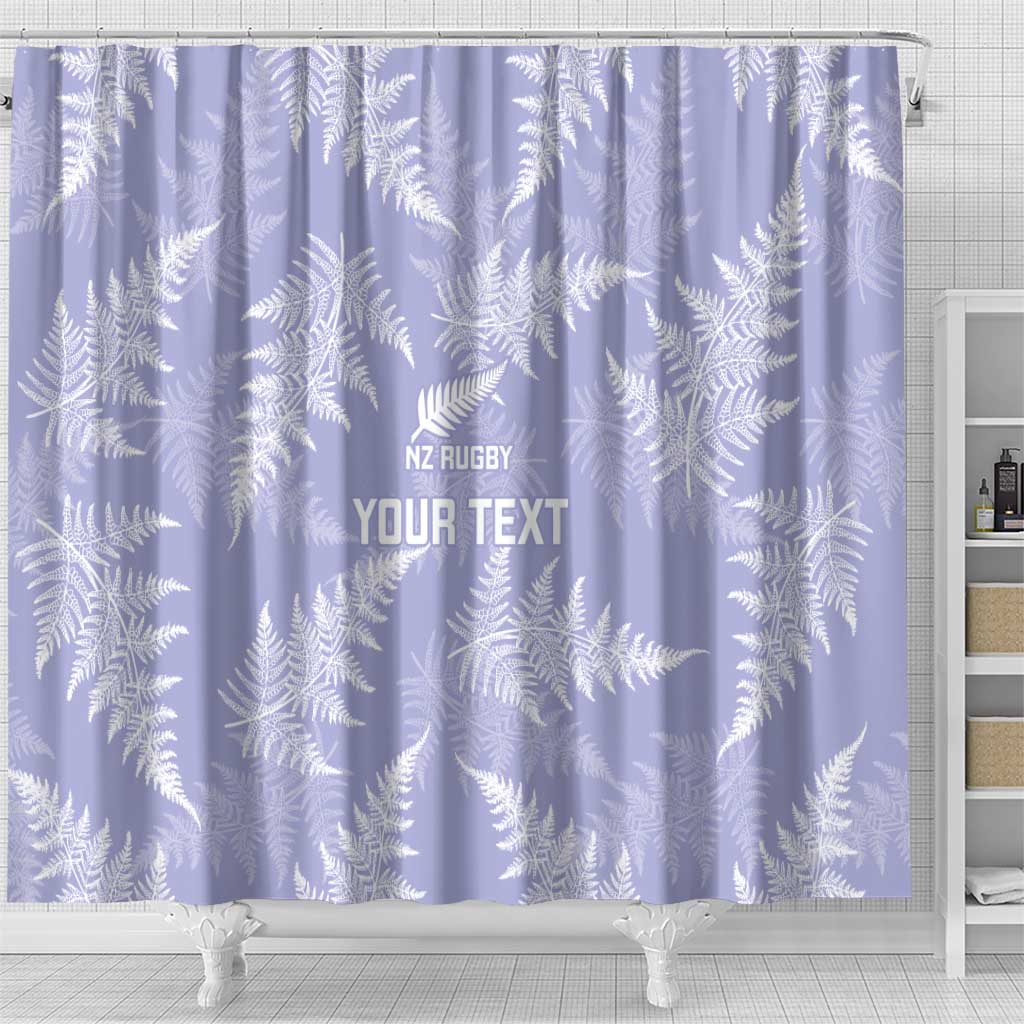 New Zealand Silver Fern Rugby Custom Shower Curtain Go Aotearoa Champions Purple Version - Polynesian Pride