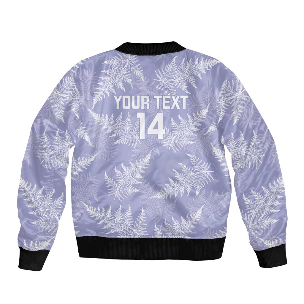 New Zealand Silver Fern Rugby Custom Sleeve Zip Bomber Jacket Go Aotearoa Champions Purple Version - Polynesian Pride