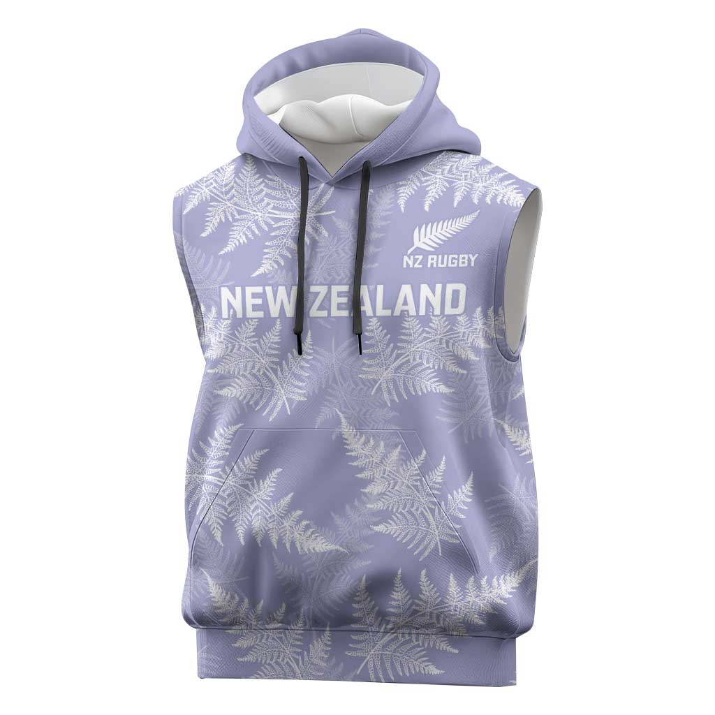 New Zealand Silver Fern Rugby Custom Sleeveless Hoodie Go Aotearoa Champions Purple Version - Polynesian Pride
