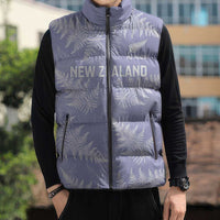 New Zealand Silver Fern Rugby Custom Sleeveless Puffer Jacket Go Aotearoa Champions Purple Version - Polynesian Pride
