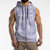 New Zealand Silver Fern Rugby Custom Sleeveless Zip Hoodie Go Aotearoa Champions Purple Version - Polynesian Pride
