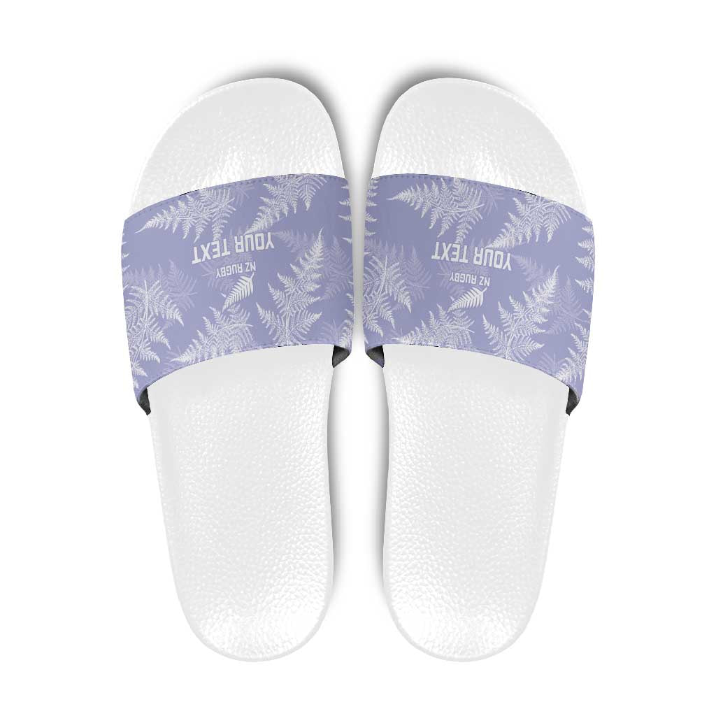 New Zealand Silver Fern Rugby Custom Slide Sandals Go Aotearoa Champions Purple Version - Polynesian Pride