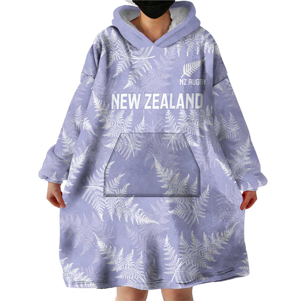 New Zealand Silver Fern Rugby Custom Wearable Blanket Hoodie Go Aotearoa Champions Purple Version - Polynesian Pride