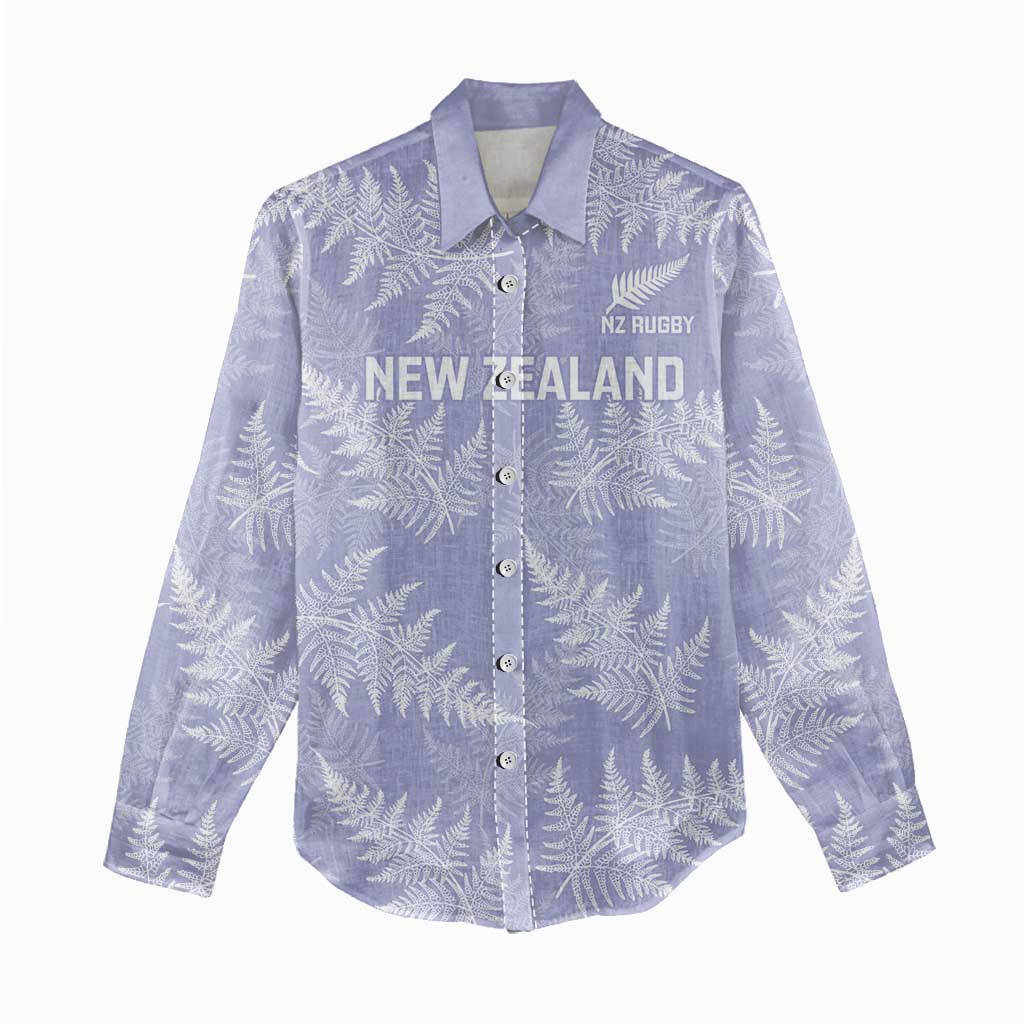 New Zealand Silver Fern Rugby Custom Women Casual Shirt Go Aotearoa Champions Purple Version - Polynesian Pride