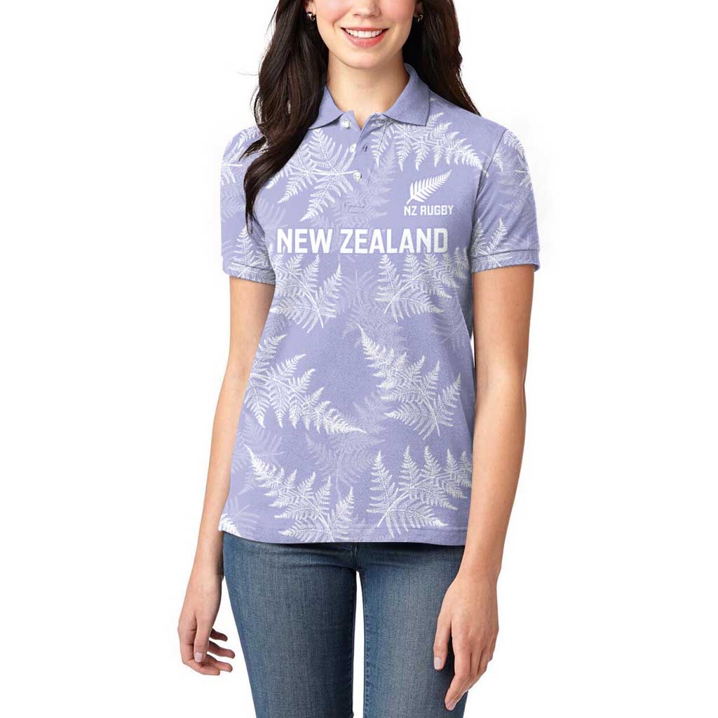 New Zealand Silver Fern Rugby Custom Women Polo Shirt Go Aotearoa Champions Purple Version - Polynesian Pride