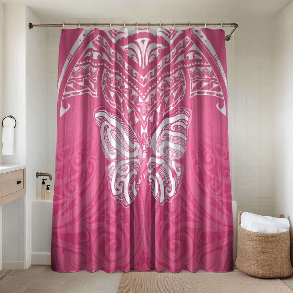 New Zealand Breast Cancer Awareness Bathroom Set Maori Butterfly Pink Ribbon - Polynesian Pride