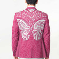 New Zealand Breast Cancer Awareness Blazer Maori Butterfly Pink Ribbon - Polynesian Pride