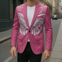 New Zealand Breast Cancer Awareness Blazer Maori Butterfly Pink Ribbon - Polynesian Pride