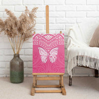 New Zealand Breast Cancer Awareness Canvas Wall Art Maori Butterfly Pink Ribbon - Polynesian Pride