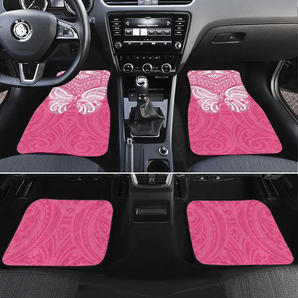 New Zealand Breast Cancer Awareness Car Mats Maori Butterfly Pink Ribbon - Polynesian Pride