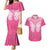 New Zealand Breast Cancer Awareness Couples Matching Mermaid Dress and Hawaiian Shirt Maori Butterfly Pink Ribbon - Polynesian Pride