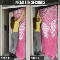 New Zealand Breast Cancer Awareness Door Cover Maori Butterfly Pink Ribbon - Polynesian Pride