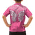 New Zealand Breast Cancer Awareness Family Matching Long Sleeve Bodycon Dress and Hawaiian Shirt Maori Butterfly Pink Ribbon - Polynesian Pride