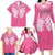 New Zealand Breast Cancer Awareness Family Matching Long Sleeve Bodycon Dress and Hawaiian Shirt Maori Butterfly Pink Ribbon - Polynesian Pride