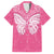 New Zealand Breast Cancer Awareness Family Matching Long Sleeve Bodycon Dress and Hawaiian Shirt Maori Butterfly Pink Ribbon - Polynesian Pride