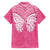 New Zealand Breast Cancer Awareness Family Matching Long Sleeve Bodycon Dress and Hawaiian Shirt Maori Butterfly Pink Ribbon - Polynesian Pride