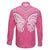 New Zealand Breast Cancer Awareness Family Matching Long Sleeve Bodycon Dress and Hawaiian Shirt Maori Butterfly Pink Ribbon - Polynesian Pride