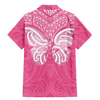 New Zealand Breast Cancer Awareness Family Matching Mermaid Dress and Hawaiian Shirt Maori Butterfly Pink Ribbon LT14 - Polynesian Pride
