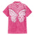 New Zealand Breast Cancer Awareness Family Matching Short Sleeve Bodycon Dress and Hawaiian Shirt Maori Butterfly Pink Ribbon - Polynesian Pride
