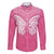 New Zealand Breast Cancer Awareness Family Matching Short Sleeve Bodycon Dress and Hawaiian Shirt Maori Butterfly Pink Ribbon - Polynesian Pride