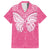 New Zealand Breast Cancer Awareness Family Matching Summer Maxi Dress and Hawaiian Shirt Maori Butterfly Pink Ribbon - Polynesian Pride