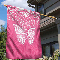 New Zealand Breast Cancer Awareness Garden Flag Maori Butterfly Pink Ribbon - Polynesian Pride