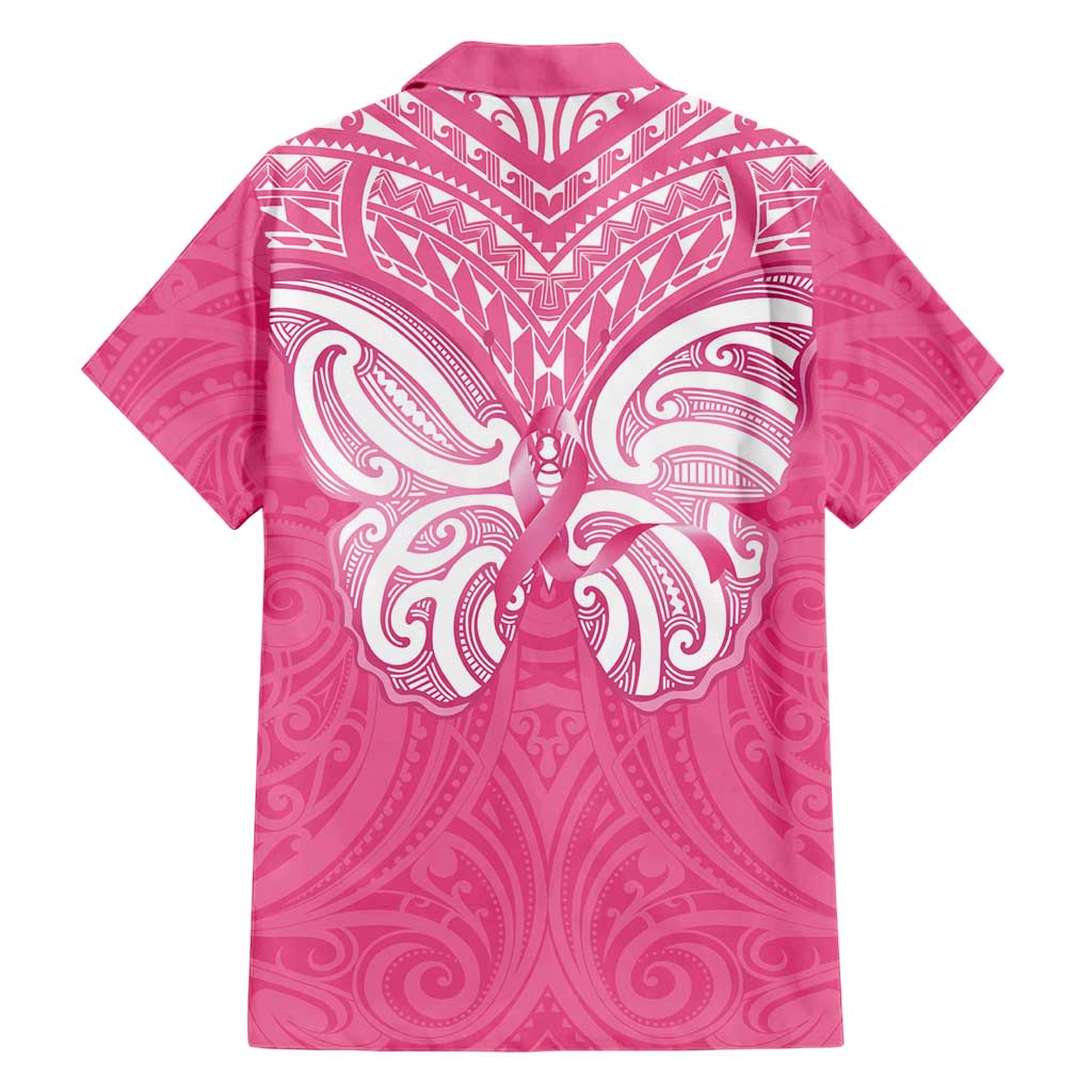 New Zealand Breast Cancer Awareness Hawaiian Shirt Maori Butterfly Pink Ribbon - Polynesian Pride